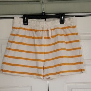 J. Crew White Shorts with Yellow Stripes